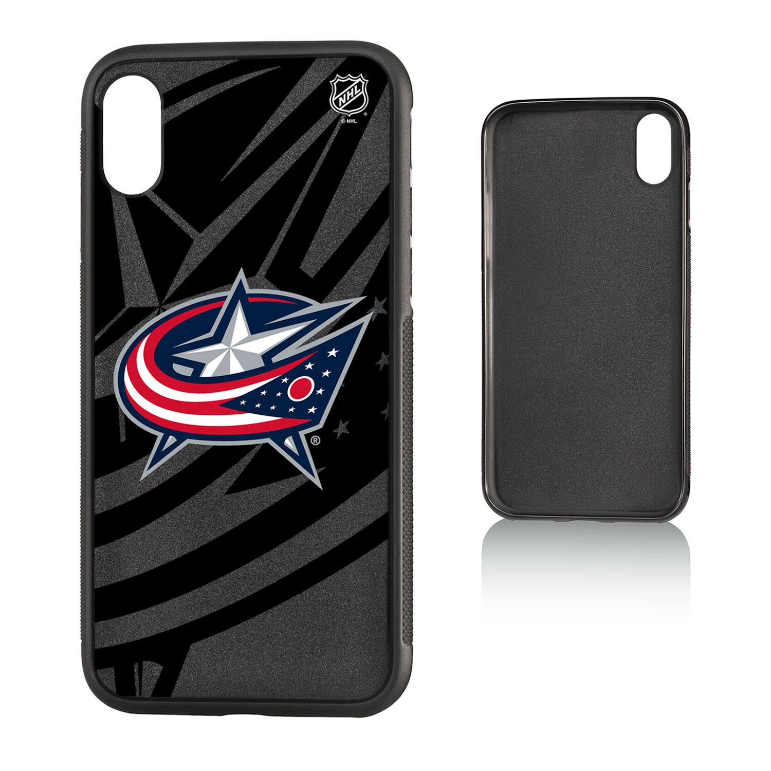 Alt View 3. Keyscaper - Columbus Blue Jackets iPhone Bump Ice Case - 15 Pro - Multicolor.