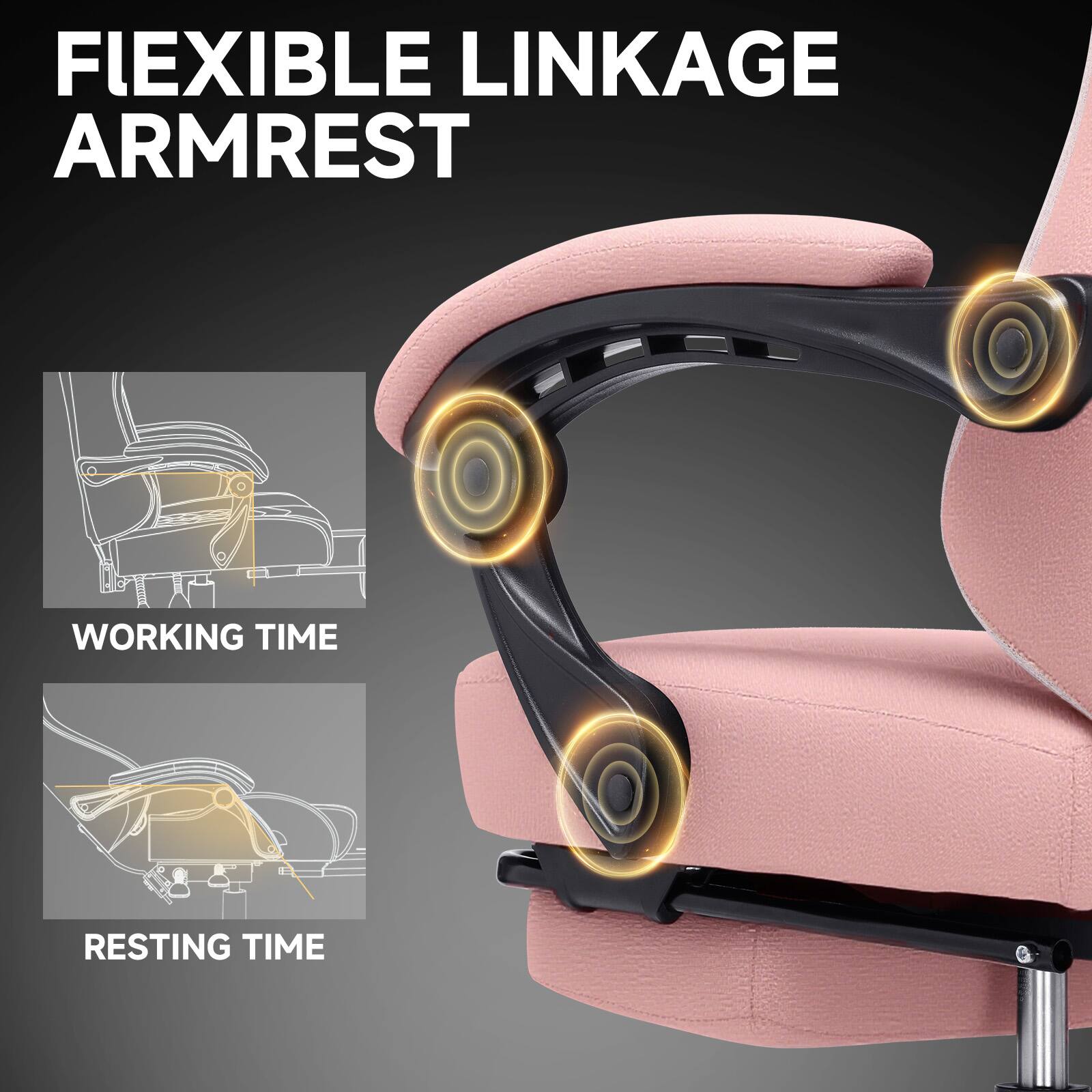 FLEXIBLE LINKAGE ARMREST

WORKING TIME

RESTING TIME