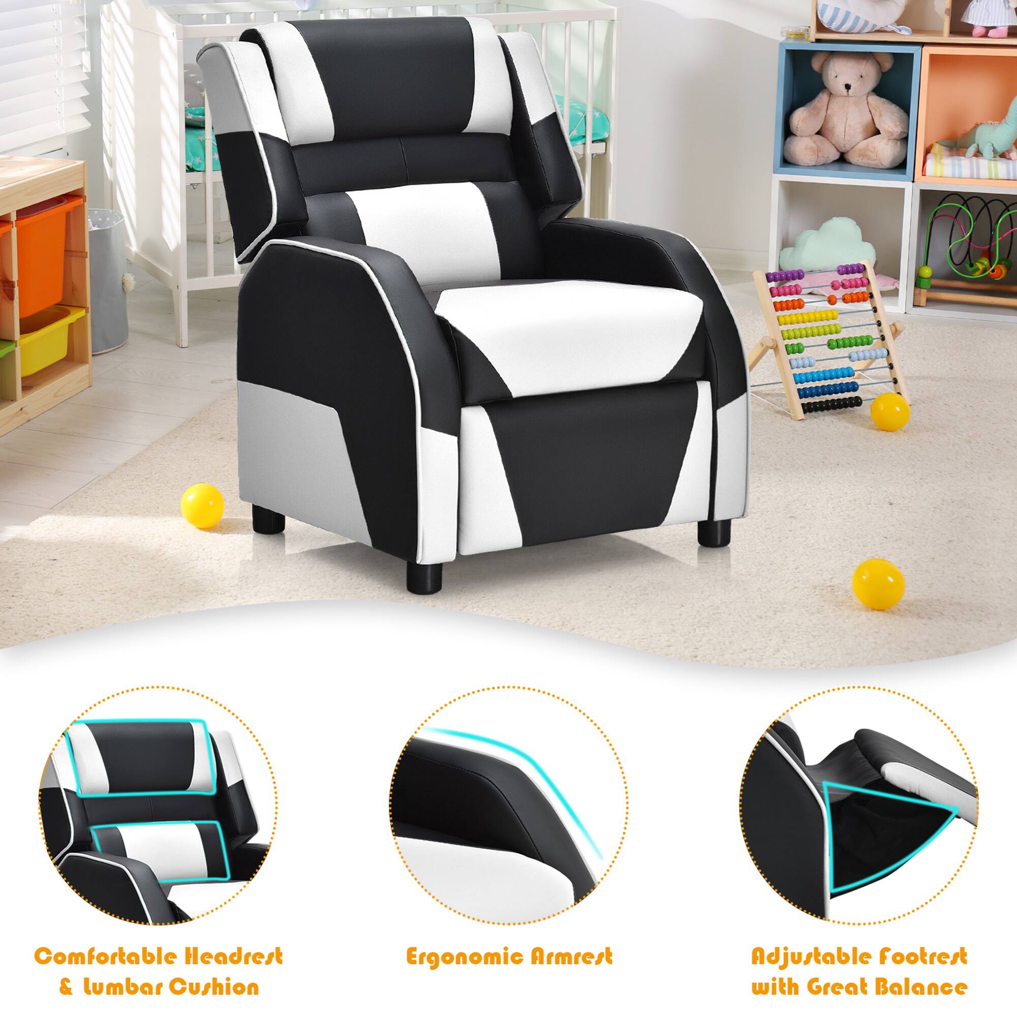 Comfortable Headrest & Lumbar Cushion  
Ergonomic Armrest  
Adjustable Footrest with Great Balance