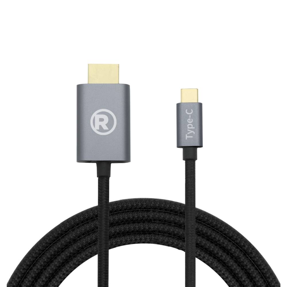 Front. RadioShack - 8K USB-C to HDMI Braided Cable – 6 ft - Black.