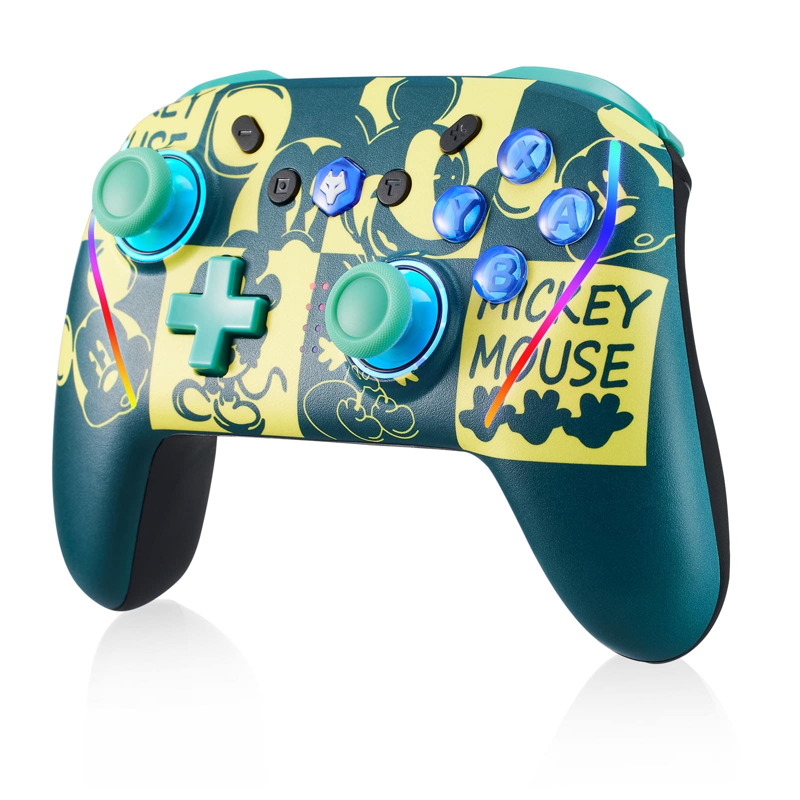 Reds Spade - For Wireless Gaming Controller Pro You Can Set Buttons Through The Mobile App With 2 Macro 1000hz Polling - Micky Mouse -Green