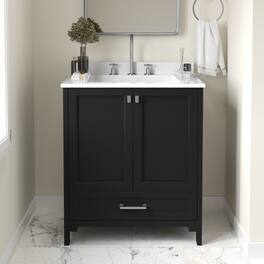 Emma + Oliver - Bathroom Vanity w/ Ceramic Undermount Sink, Cabinet, Bottom Drawer - Black