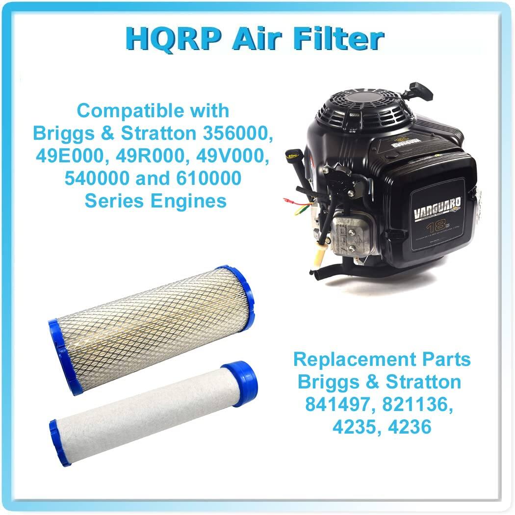 HQRP Air Filter

Compatible with Briggs & Stratton 356000, 49E000, 49R000, 49V000, 540000 and 610000 Series Engines

Replacement Parts Briggs & Stratton 841497, 821136, 4235, 4236