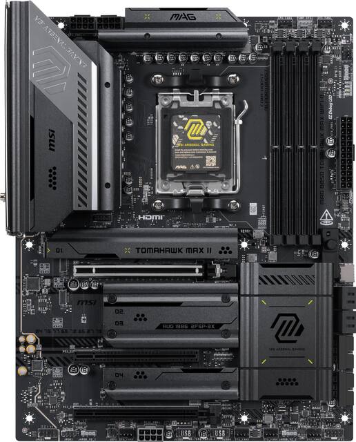 MSI - MAG B850 TOMAHAWK MAX WIFI II (Socket AM5) AMD B850 ATX DDR5 Wi-Fi 7 Ryzen 9000 / 8000 / 7000 Motherboard - Black