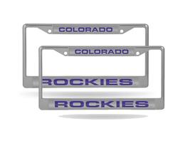 Rico Industries - Colorado Baseball Rockies (Set of 2) Chrome Metal Laser Cut License Plate Frame - Multi
