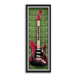 Sporticulture - Georgia Bulldogs 14" x 37" Electric Guitar Framed Art Print - Red
