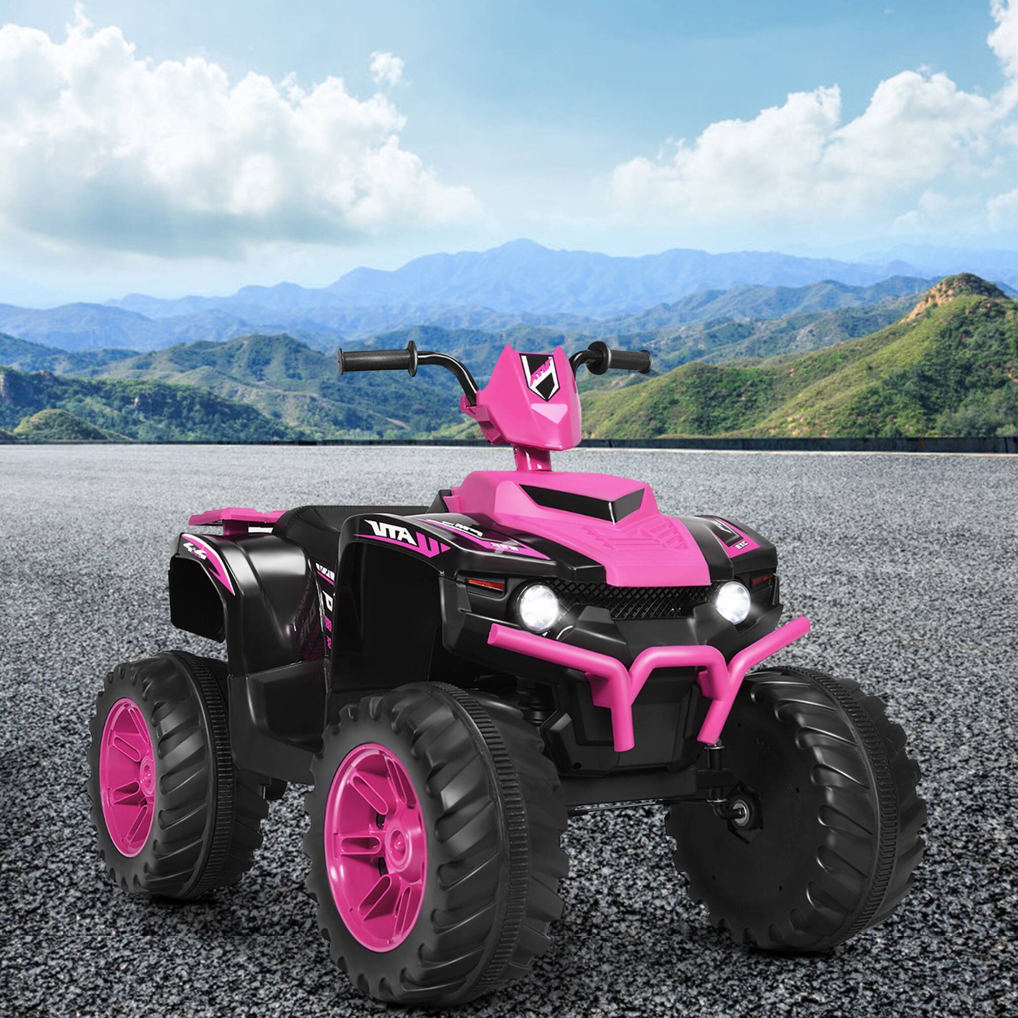Alt View 2. Gymax - Gymax 12V Electric Kids Ride On Car ATV 4-Wheeler Quad w/ Music LED Light Pink - Pink.
