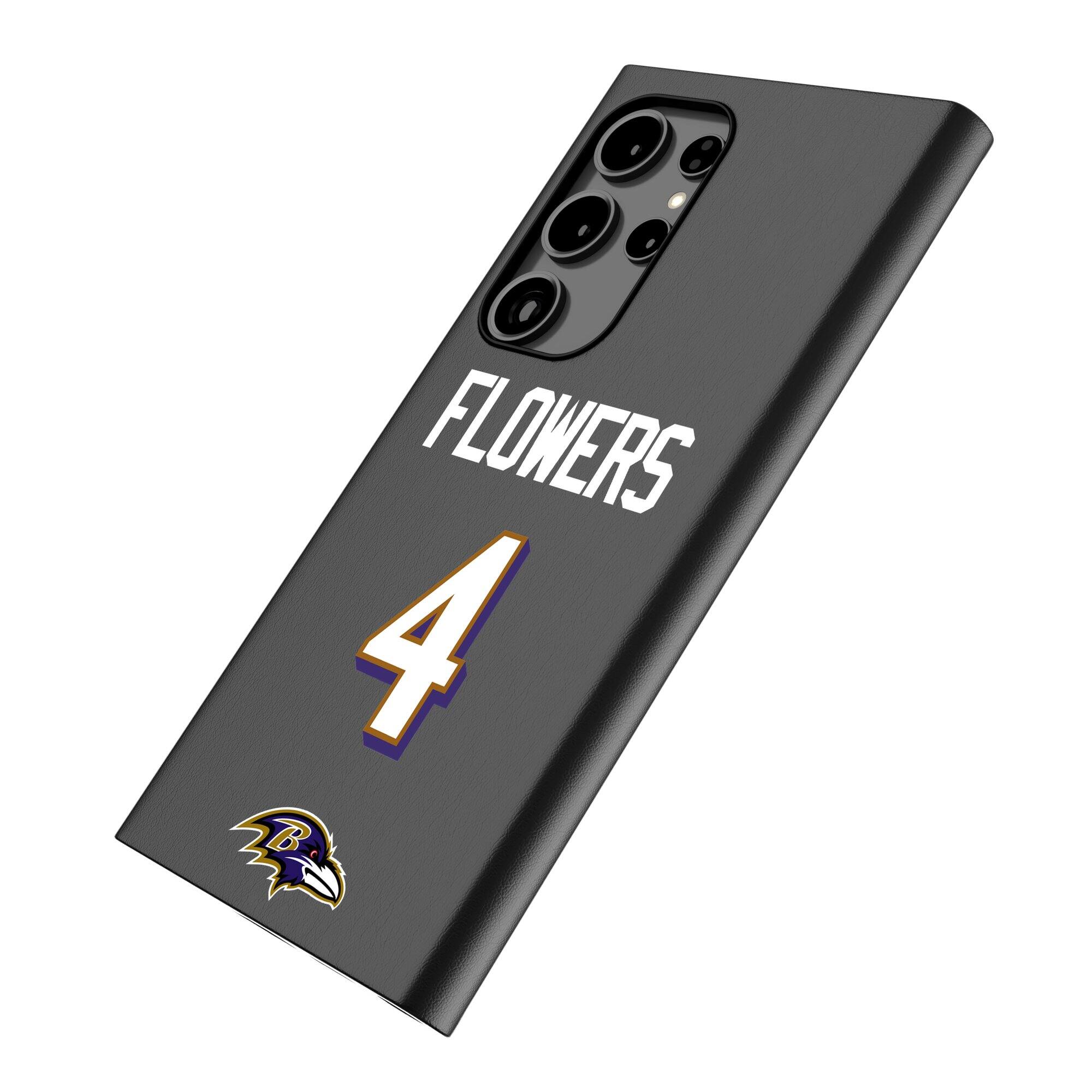 Alt View 1. Keyscaper - Zay Flowers Black Baltimore Ravens Galaxy Magnetic Bump Case - S25 Ultra - Black.