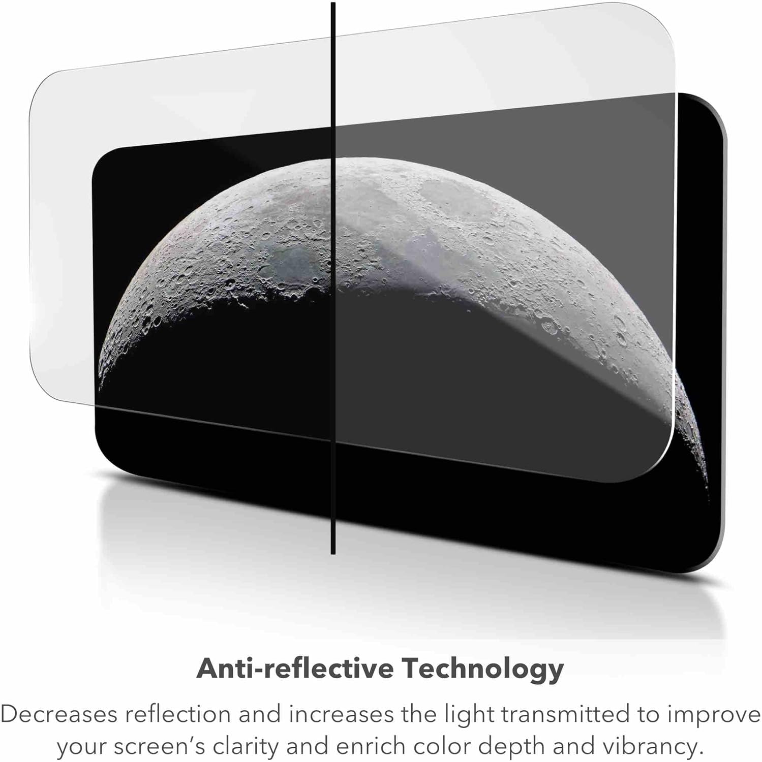 Anti-reflective Technology

Decreases reflection and increases the light transmitted to improve your screen's clarity and enrich color depth and vibrancy.