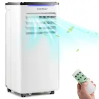 Costway 5200 BTU (8000 BTU ASHRAE) Portable Air Conditioner 3-in-1 AC Unit w/ Cool Dehum Fan Sleep Mode - White - Front_Zoom