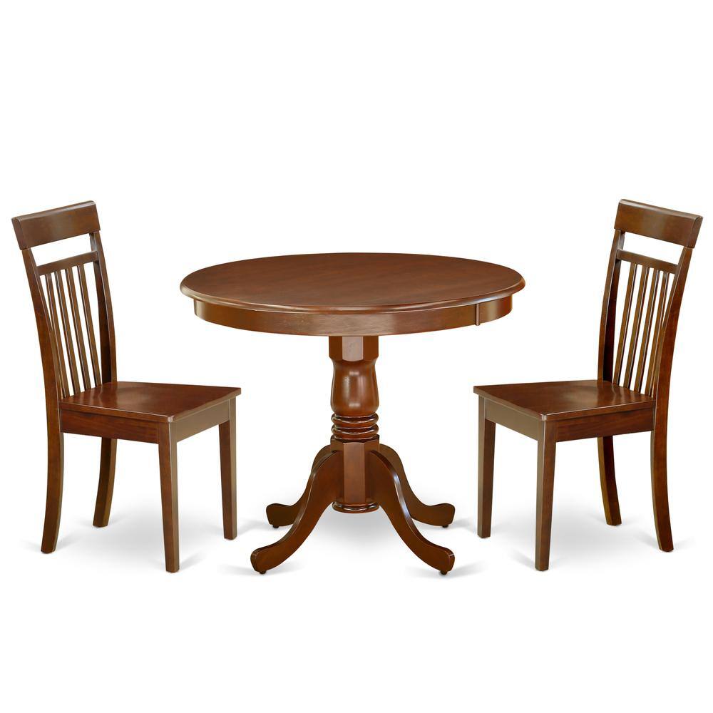 Back. East West Furniture - Dining Room Set Mahogany - Brown.