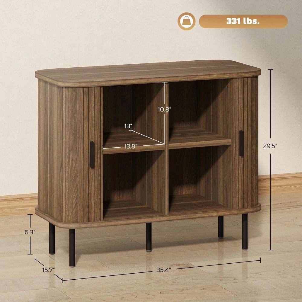 331 lbs.

Dimensions:
- Height: 29.5"
- Width: 35.4"
- Depth: 15.7"
- Shelf Depth: 13"
- Shelf Height: 10.8"
- Shelf Width: 13.8"
- Leg Height: 6.3"
