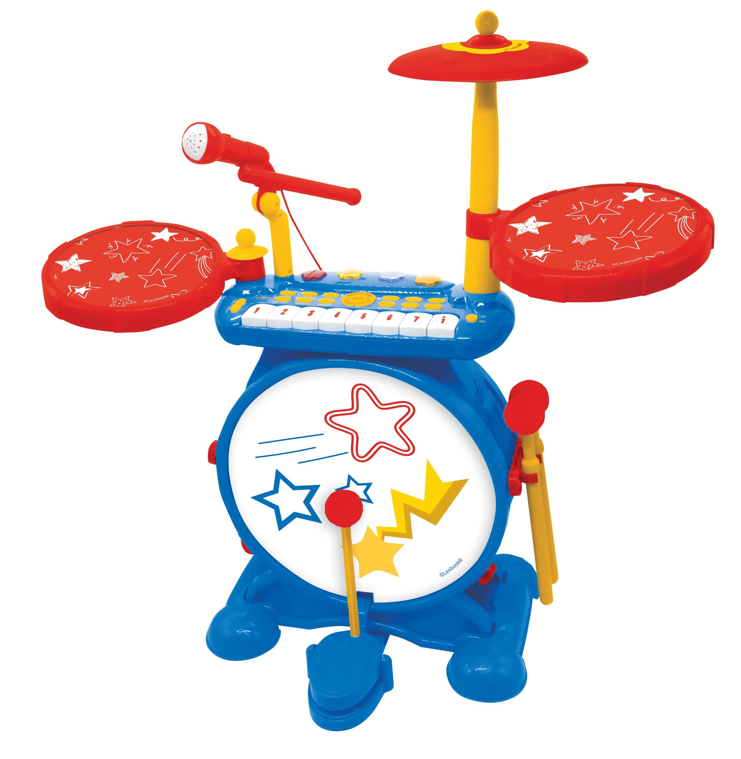 Alt View 4. Lexibook - My Rock Band Complete Electronic Luminous Drums Set with Seat.