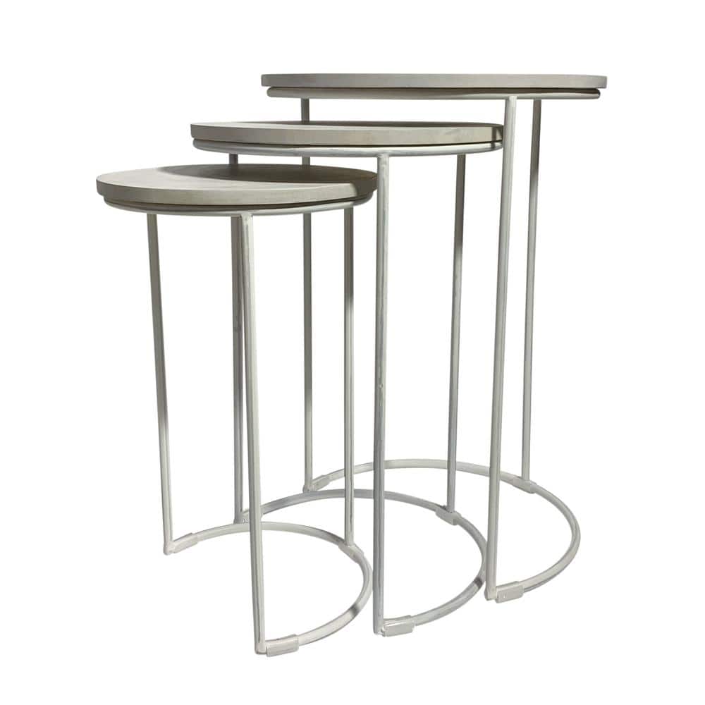 Carolina Chair & Table - Mackintosh Round Nesting Tables - Whitewash