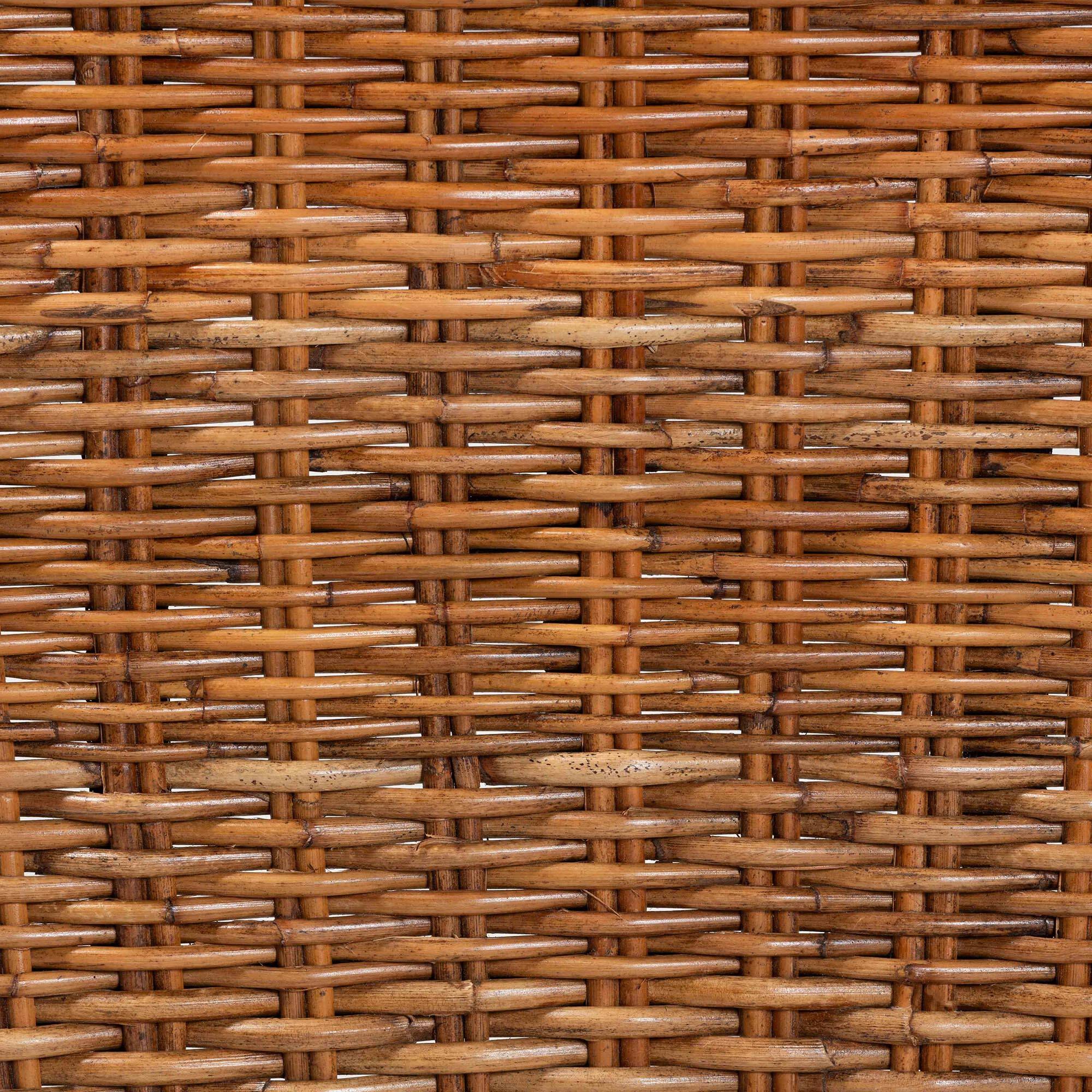 Alt View 2. bali & pari - Manrico Modern Bohemian Finished Wood and Natural Rattan 2-Piece Dining Chair Set - Dark Brown/Natural Brown.