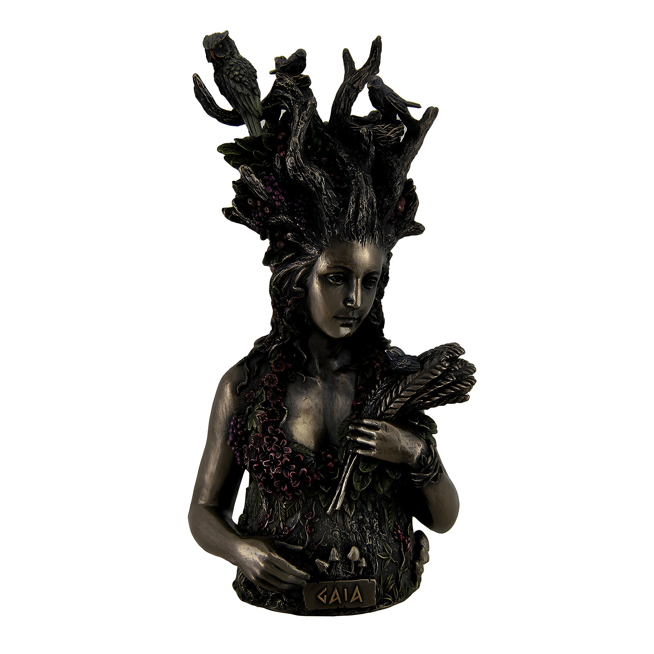 Front. Veronese Design - Statue of Gaia Greek Mother Earth Goddess & Ancestral Mother of All Life - Bronze.