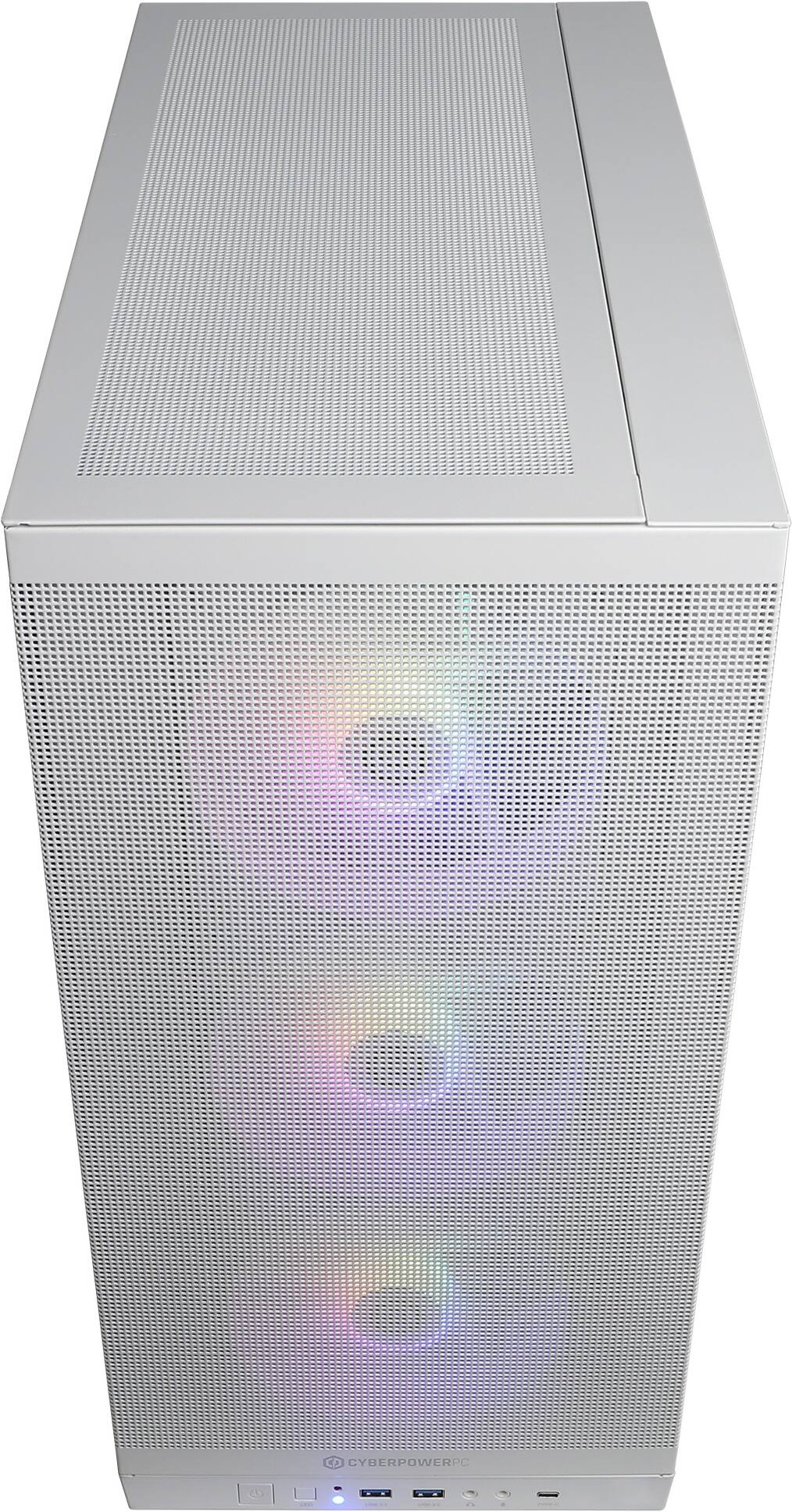 Alt View 3. CyberPowerPC - Gaming Desktop - AMD Ryzen 7 9800X3D 2024 - NVIDIA GeForce RTX 5060 Ti 16GB - 32GB DDR5 Memory - 2TB SSD Storage - White.