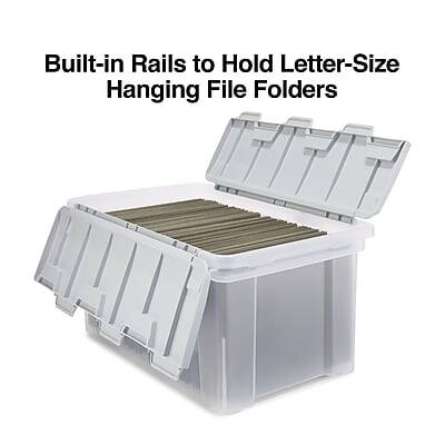 Built-in Rails to Hold Letter-Size Hanging File Folders