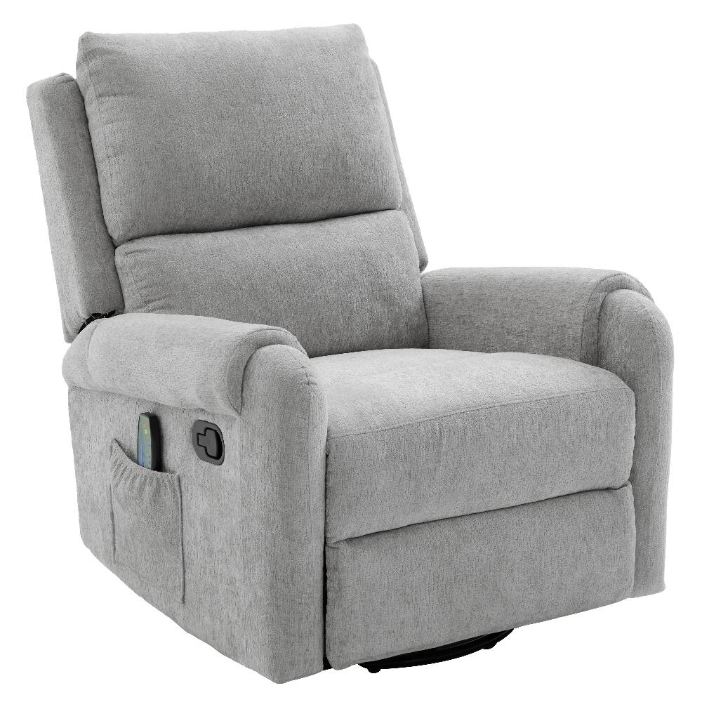 Alt View 10. Ropilly - Ropilly Grey Manual Massage Recliner Nursery Swivel Rocker with Timer - Grey.
