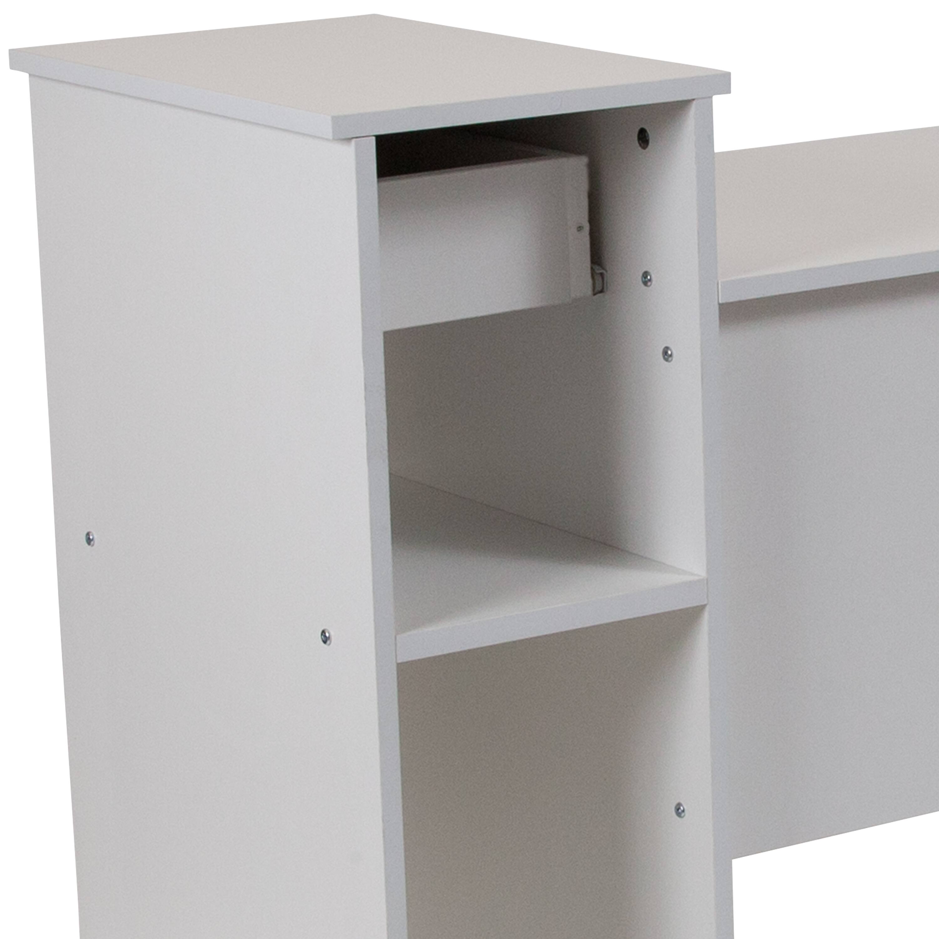 Alt View 10. Emma + Oliver - Desk with Shelves and Drawer - White.