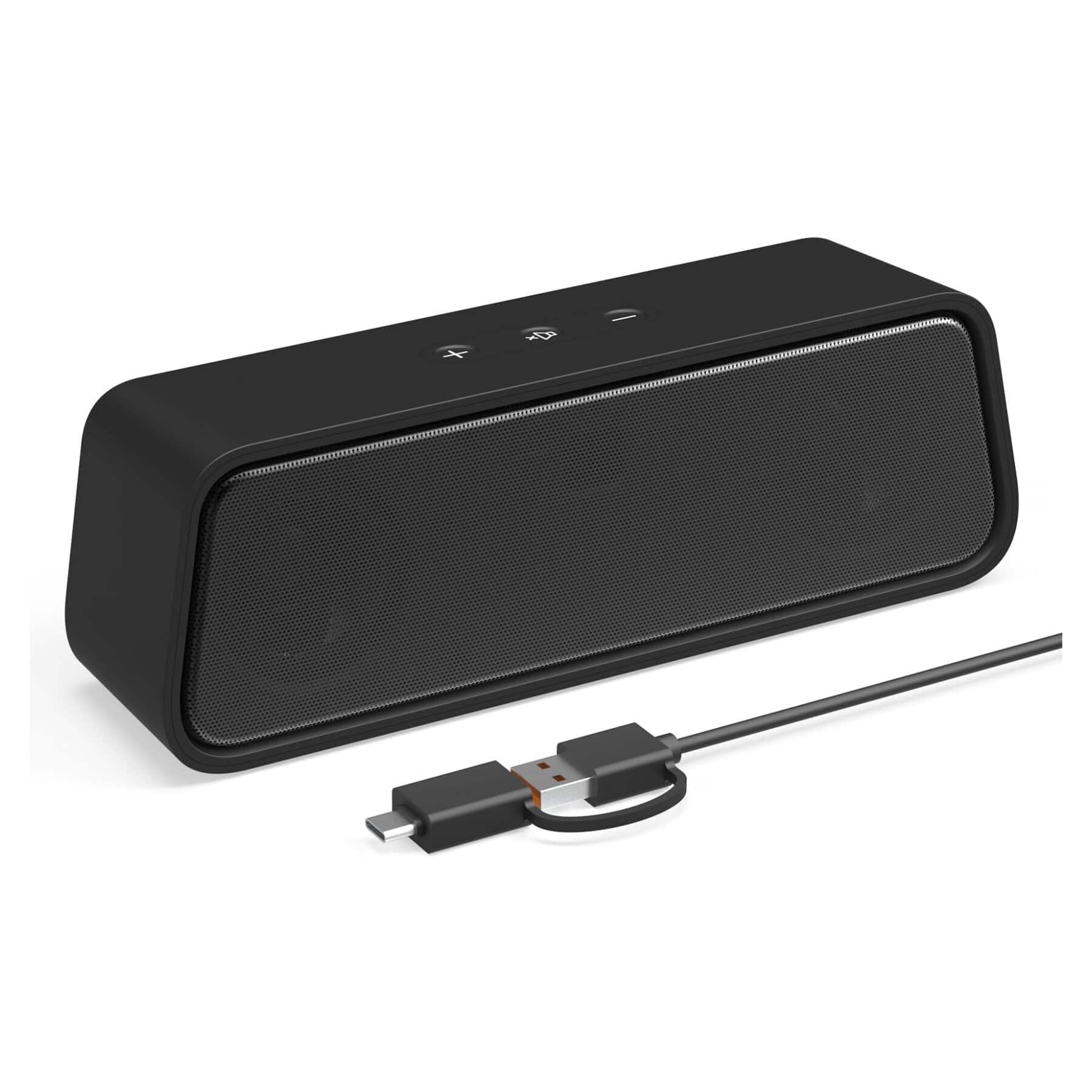 Dazzed Corner - USB Computer Speakers for Desktop PC, Sound Bar with Touch Control - Black