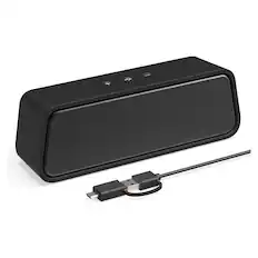 Front. Dazzed Corner - USB Computer Speakers for Desktop PC, Sound Bar with Touch Control - Black.