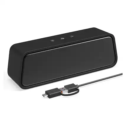Front. Dazzed Corner - USB Computer Speakers for Desktop PC, Sound Bar with Touch Control - Black.
