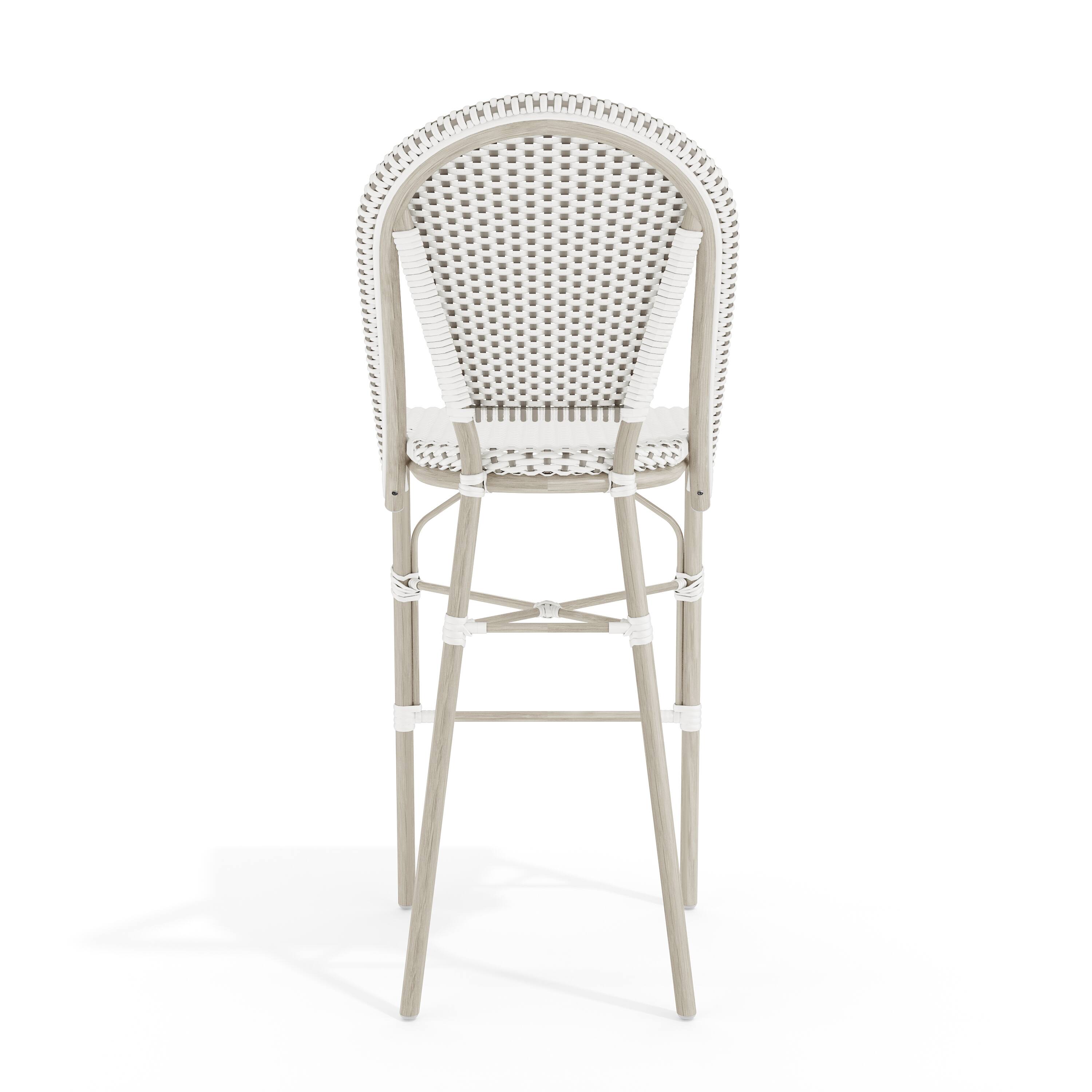 Alt View 7. Martha Stewart - Lily Pond All-Weather Stackable Patio Bistro Bar Stool - Gray & White/Gray Frame.