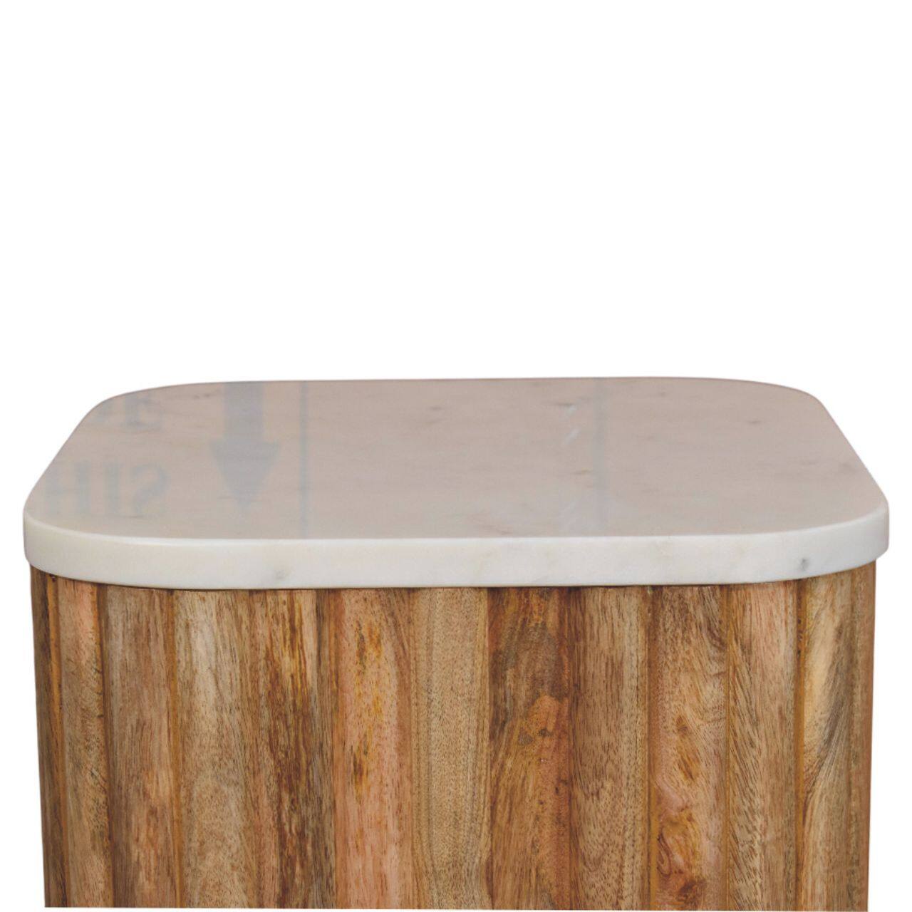 Alt View 1. Artisan Furniture - Artisan Furniture Solid WoodOakish Marble Side Table - Brown.