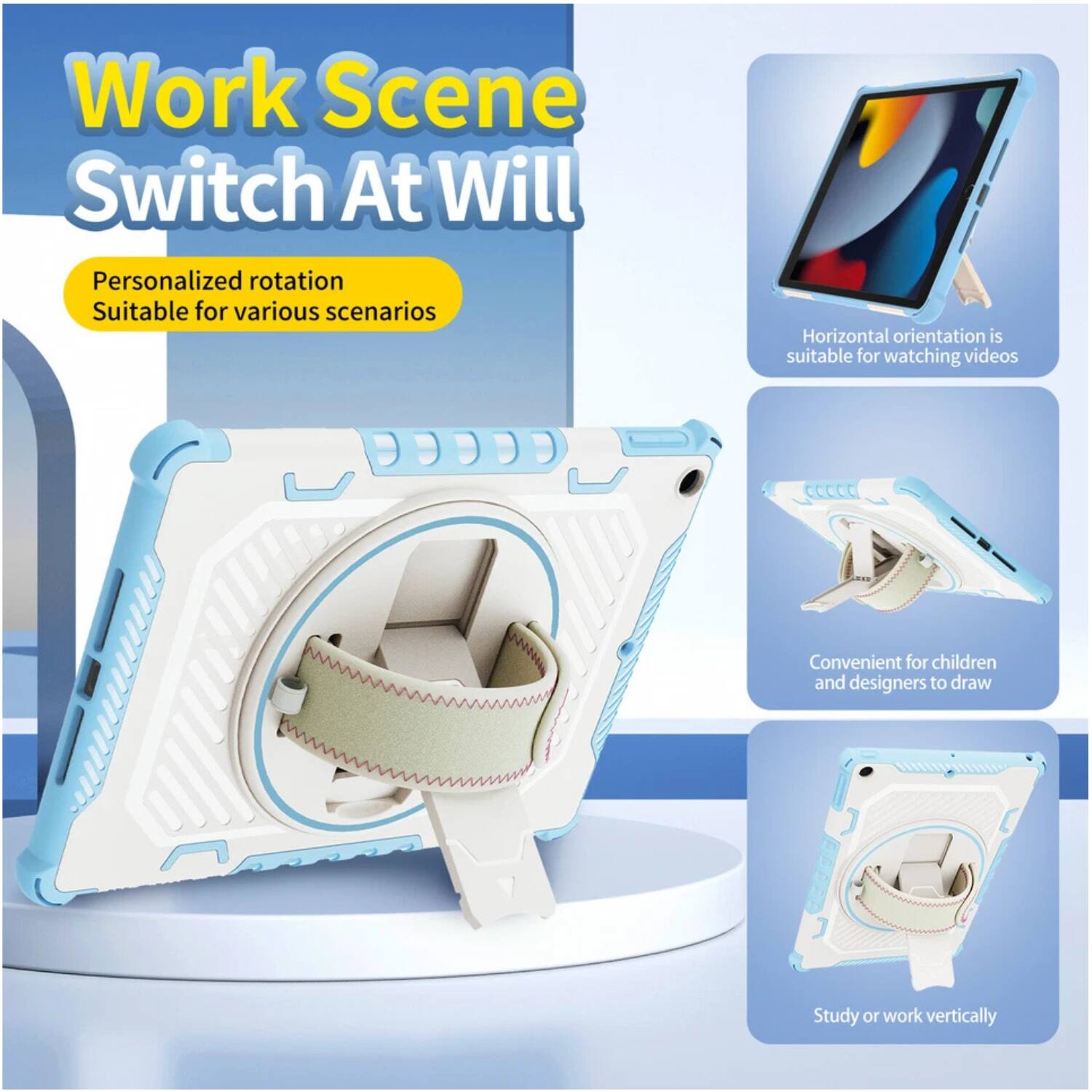 Work Scene Switch At Will

- Personalized rotation
- Suitable for various scenarios

- Horizontal orientation is suitable for watching videos

- Convenient for children and designers to draw

- Study or work vertically