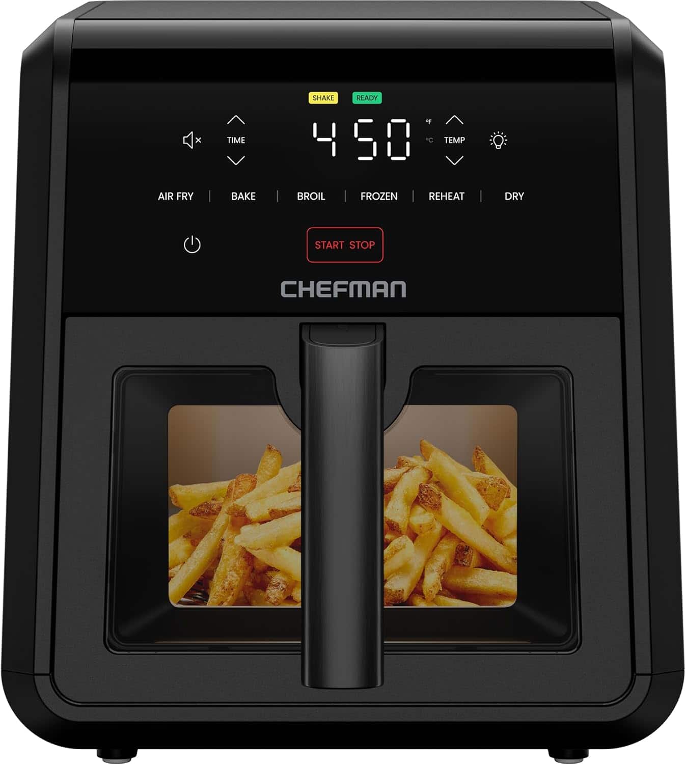 Chefman - TurboFry 6-in-1 Air Fryer, Powerful DC Motor Heats to 450°F, 7-Quart Nonstick Basket - Black