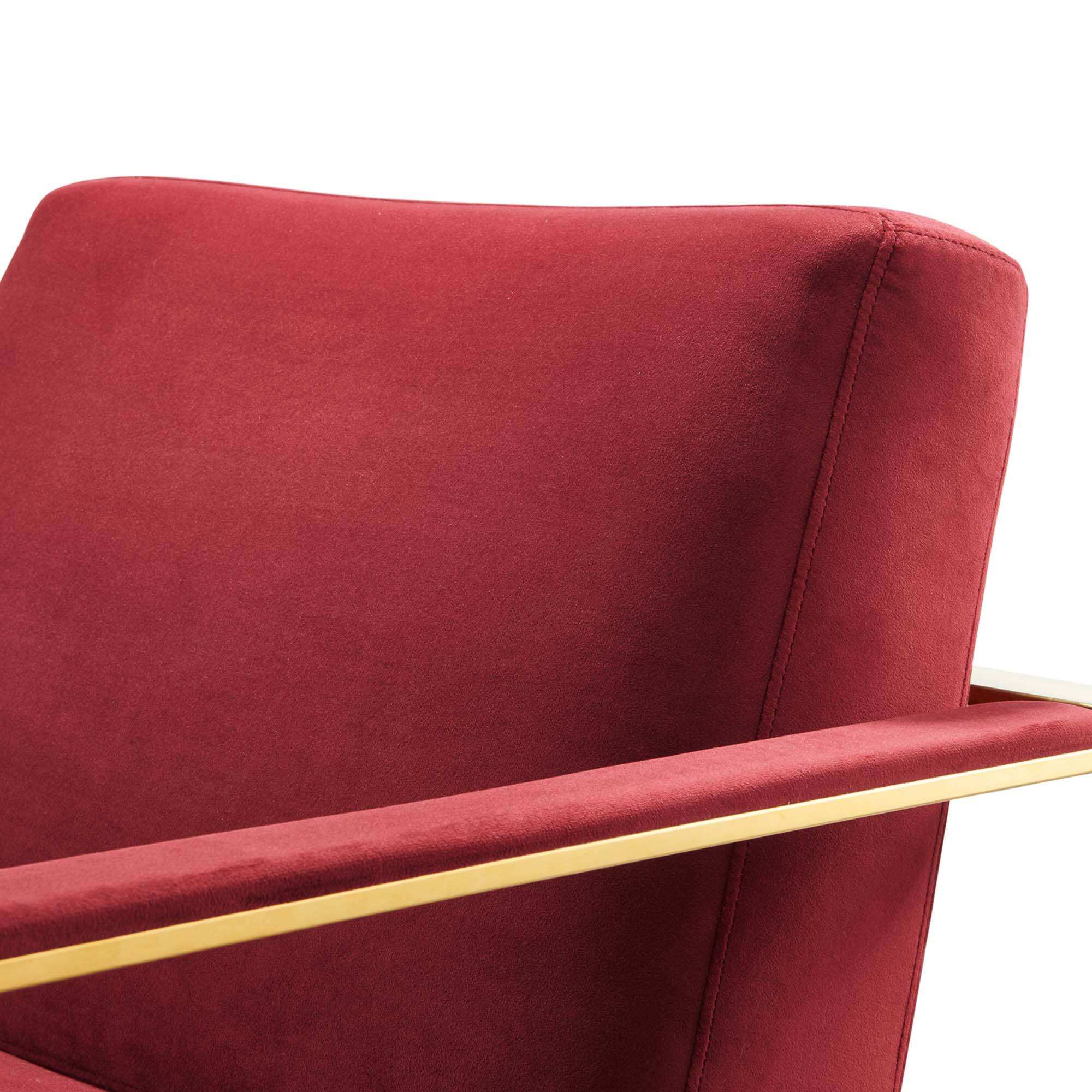 Alt View 4. Modway - Seg Performance Velvet Accent Chair by Modway - Gold Maroon.