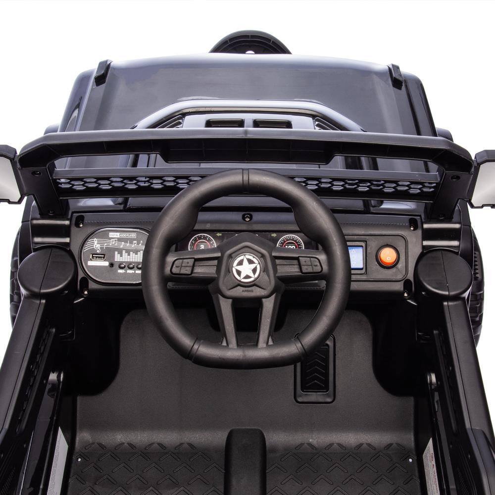 Alt View 1. BreeBe - 12V Kids Ride On 6-Wheel Electric Truck w/ Parent Control, Suspension, 4 Motors, LED Lights, Music, USB, Ages 3-5 - Black.