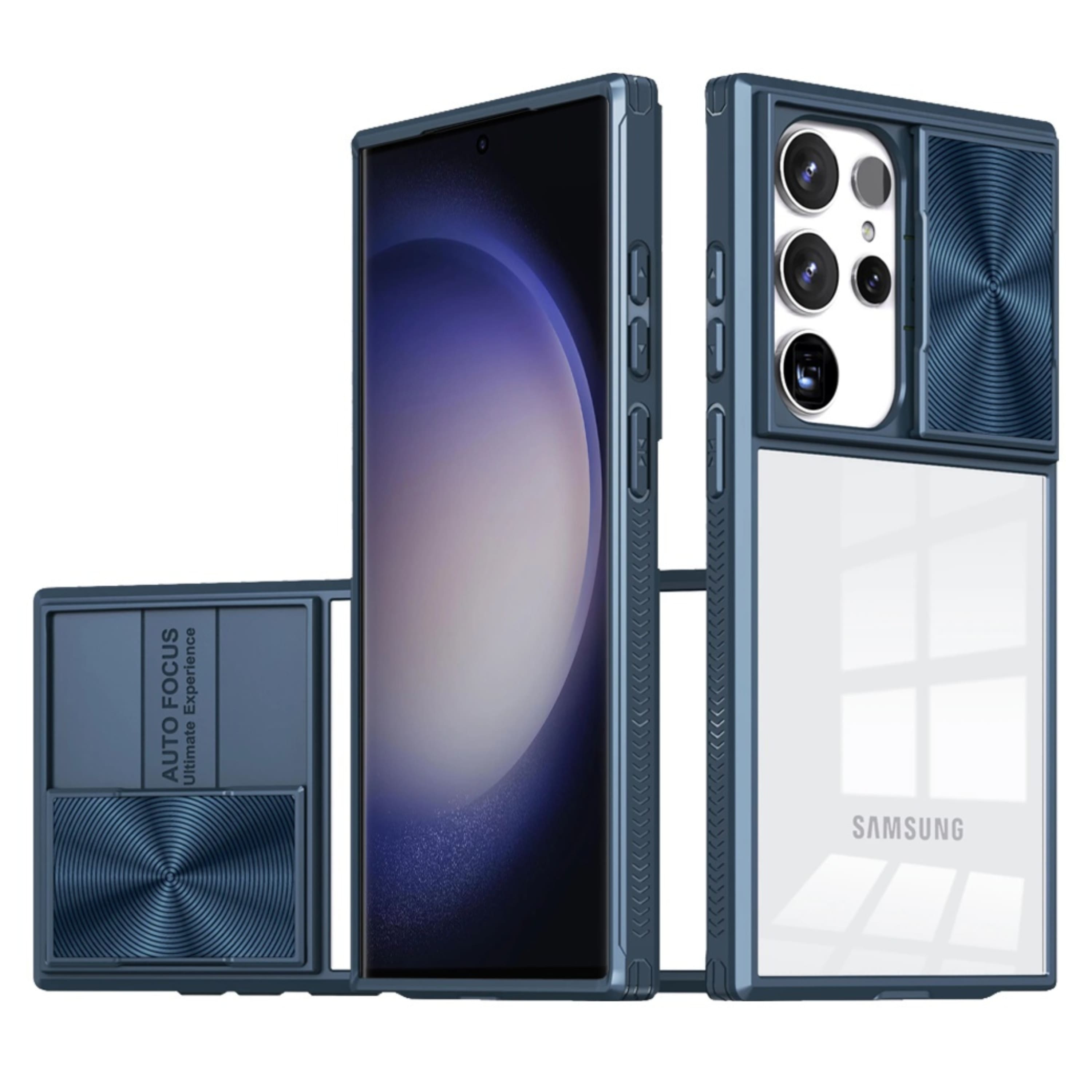 Kitcheniva - Rear Lens Sliding Rugged Clear Case For Samsung Galaxy S24 Ultra - Blue price history on PriceWatchPro
