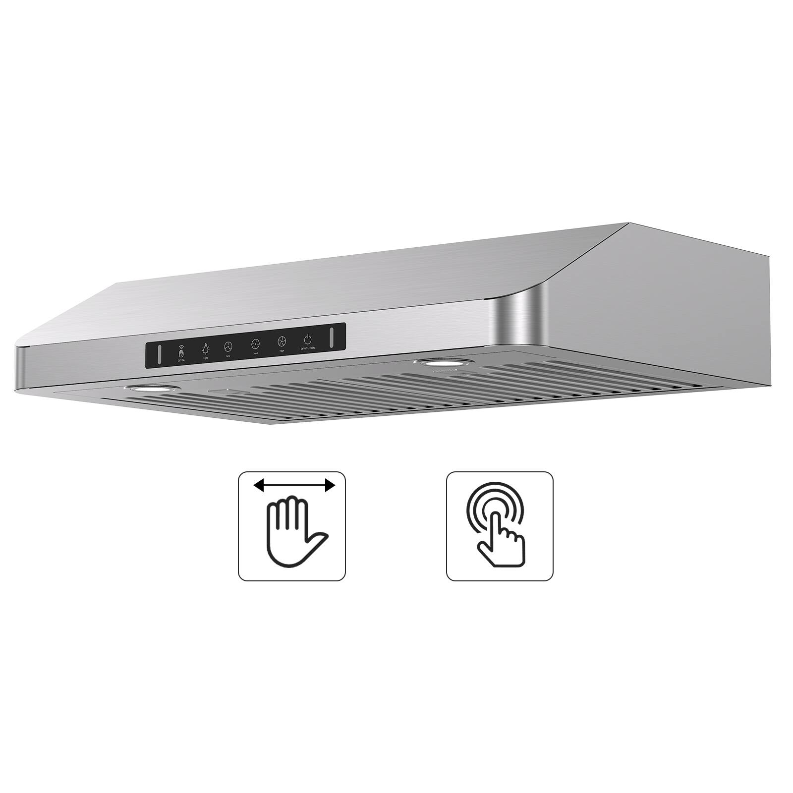Angle. VIKIO - 30 inch Ducted 700-CFM  Stainless steel Under Cabinet Range Hood - Stainless steel.