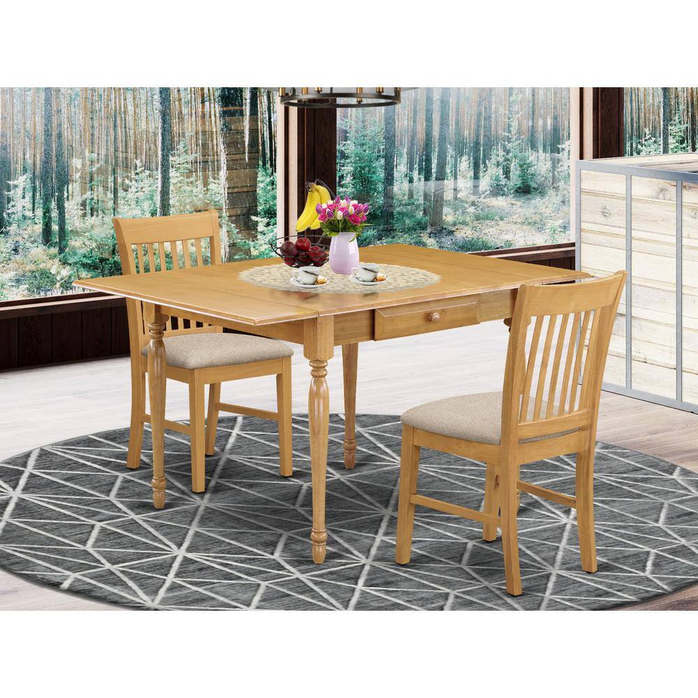 Left. East West Furniture - Dining Room Set Oak - Brown.