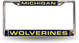Rico Industries - Michigan Wolverines Chrome Metal License Plate Frame Holder - Multi