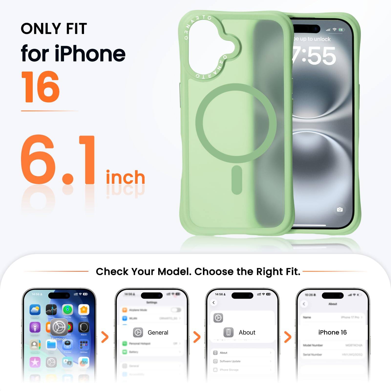 ONLY FIT for iPhone 16 6.1 inch

Check Your Model. Choose the Right Fit.

General
About iPhone 16
Software Update