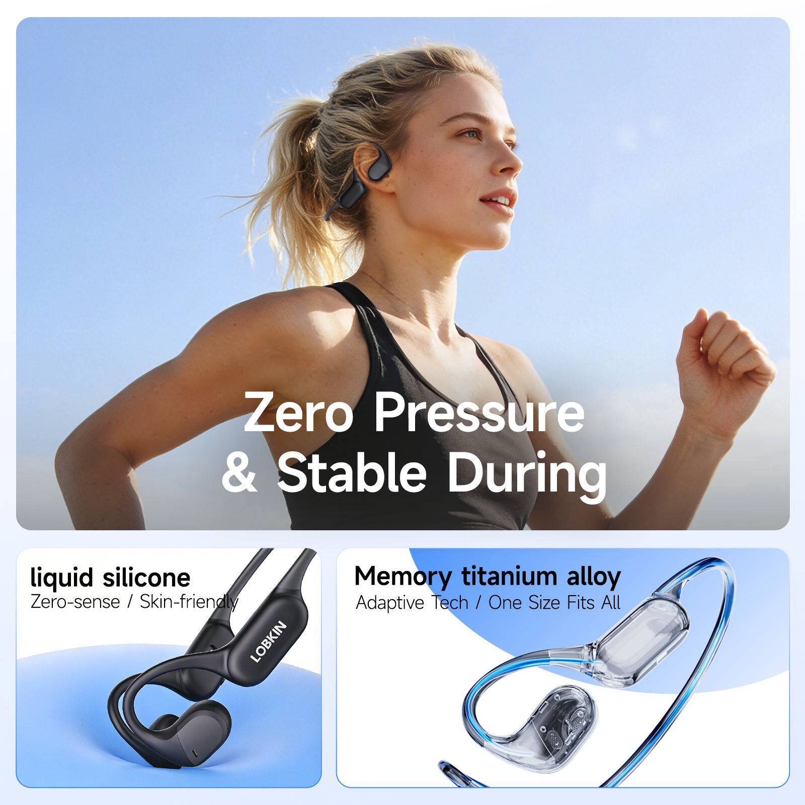 Zero Pressure & Stable During

liquid silicone
Zero-sense / Skin-friendly

Memory titanium alloy
Adaptive Tech / One Size Fits All