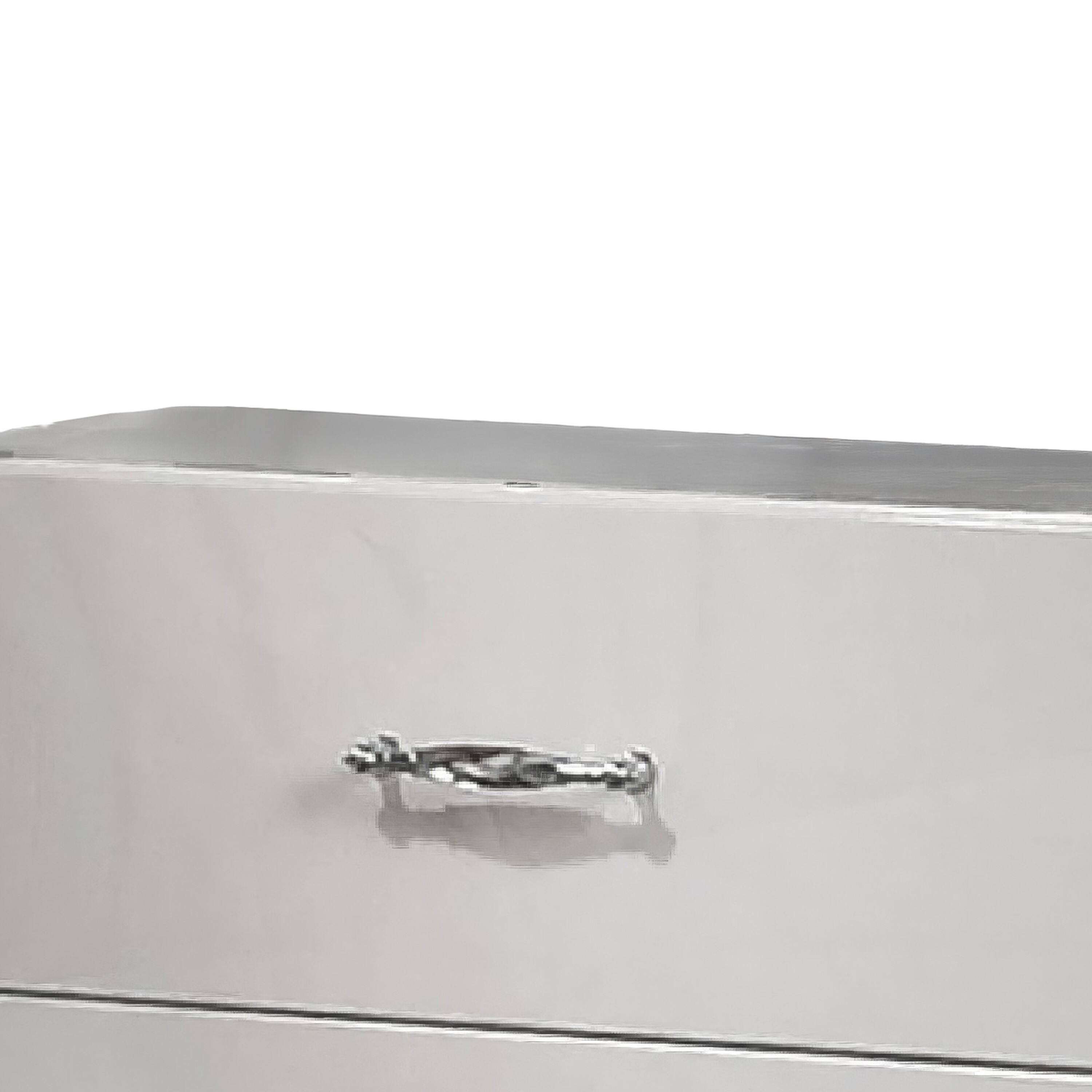 Alt View 1. Manhattan Lane - Soha Nightstand, 2 Drawers, Acrylic Handles - White, Chrome.