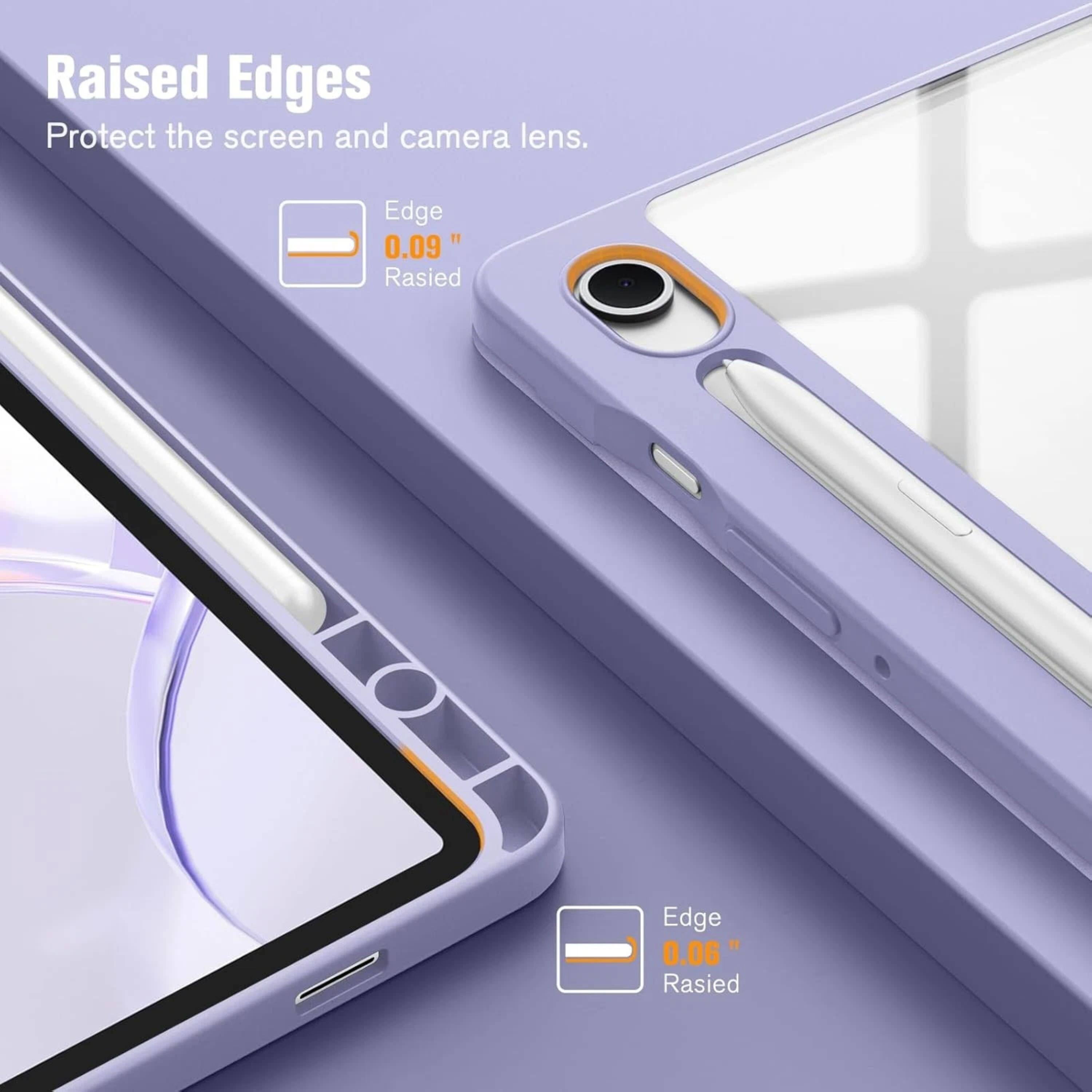 Raised Edges Protect the screen and camera lens. Edge 0.09" Raised Edge 0.06" Raised