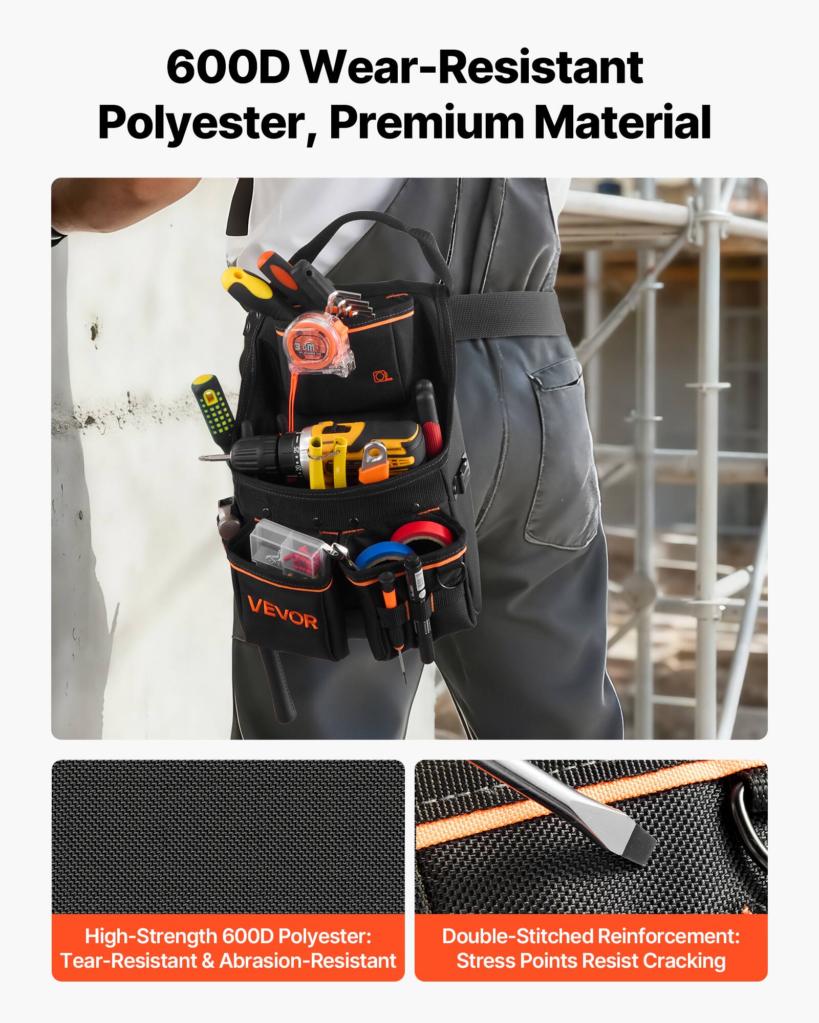 600D Wear-Resistant Polyester, Premium Material

- High-Strength 600D Polyester: Tear-Resistant & Abrasion-Resistant
- Double-Stitched Reinforcement: Stress Points Resist Cracking