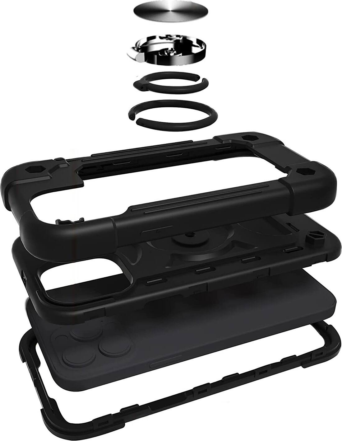 Alt View 13. SaharaCase - DualShock Case with Kickstand for Apple iPhone 14 Pro - Black.