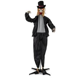 Boyel Living - 7.2FT Halloween Animatronic Sound-Activated Scary Groom - Black