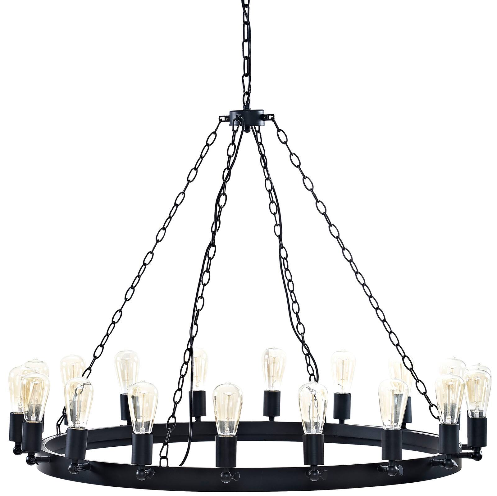 Left. Modway - Teleport 43" Chandelier by Modway - Brown.