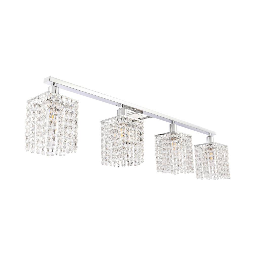 Alt View 3. Living District - Phineas 4 light Chrome and Clear Crystals wall sconce - Chrome And Clear Crystals.