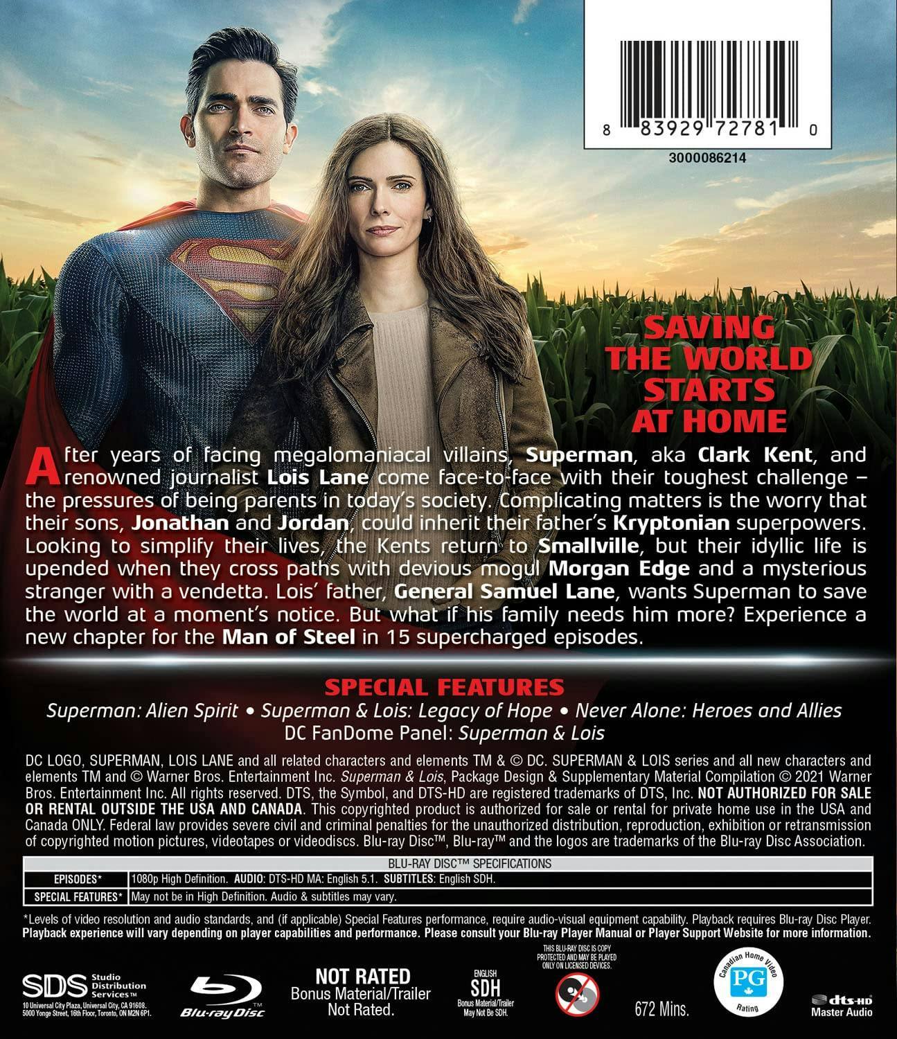 Back. Superman & Lois: The Complete First Season (Box Set) [Blu-ray].