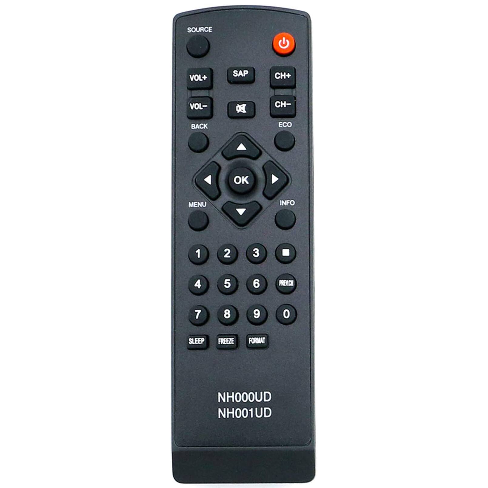 WINFLIKE - New 2IN 1NH000UD NH001UD Replacement Remote Control Compatible with Emerson Sylvania TVs - Black