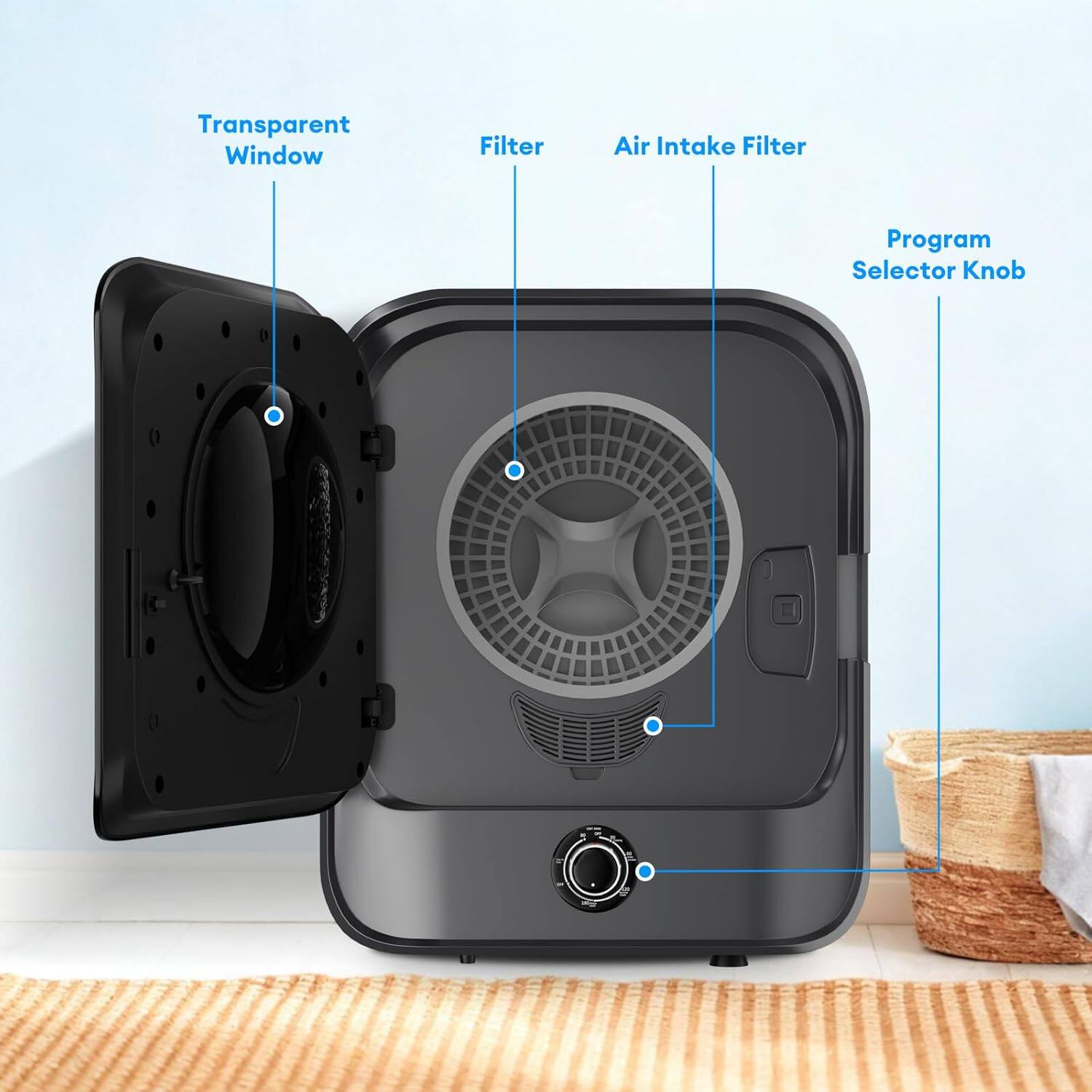 Transparent Window  
Filter  
Air Intake Filter  
Program Selector Knob