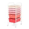 Front. Costway - 6 Drawer Rolling Storage Cart Scrapbook Paper Office Organizer - Gradient Pink.